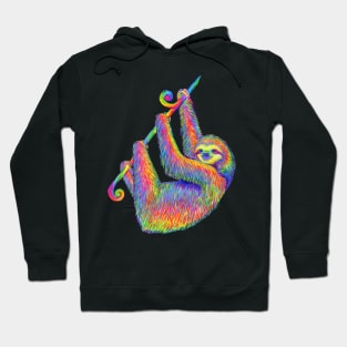 Hanging Around Psychedelic Sloth Hoodie